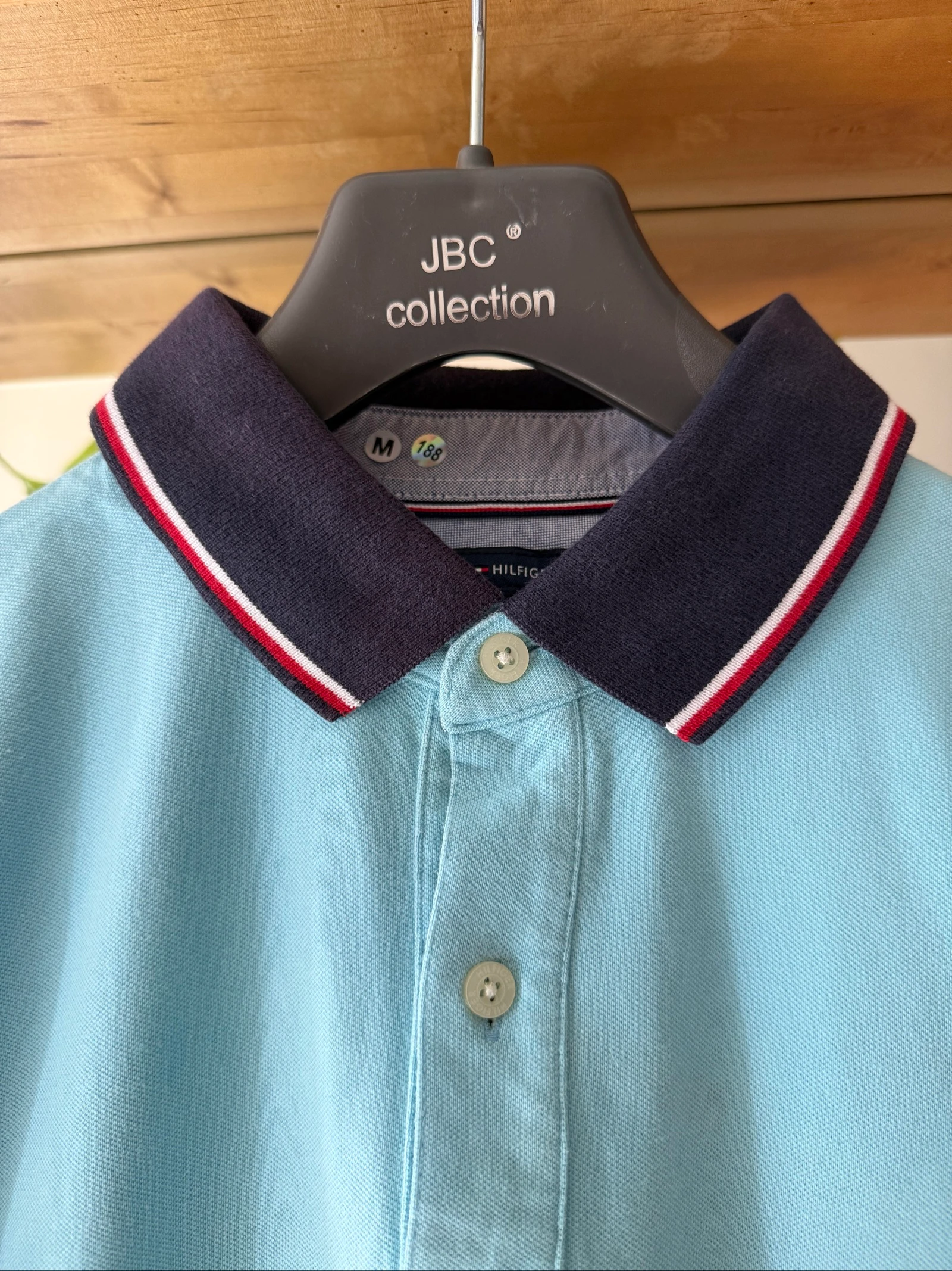 Polo Tommy Hilfiger Hombre M Custom Fit – Azul Cielo – Gran Logo Bordado – Vintage – Estado Perfecto – photo 6